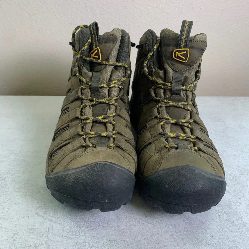 Keen 11.5 Voyageur Mid Hiking Boots Brown Leather Mesh Trail 1008904 - Picture 4 of 10